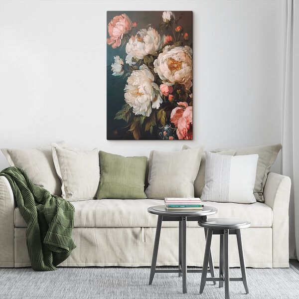 Painting of white and pink flowers