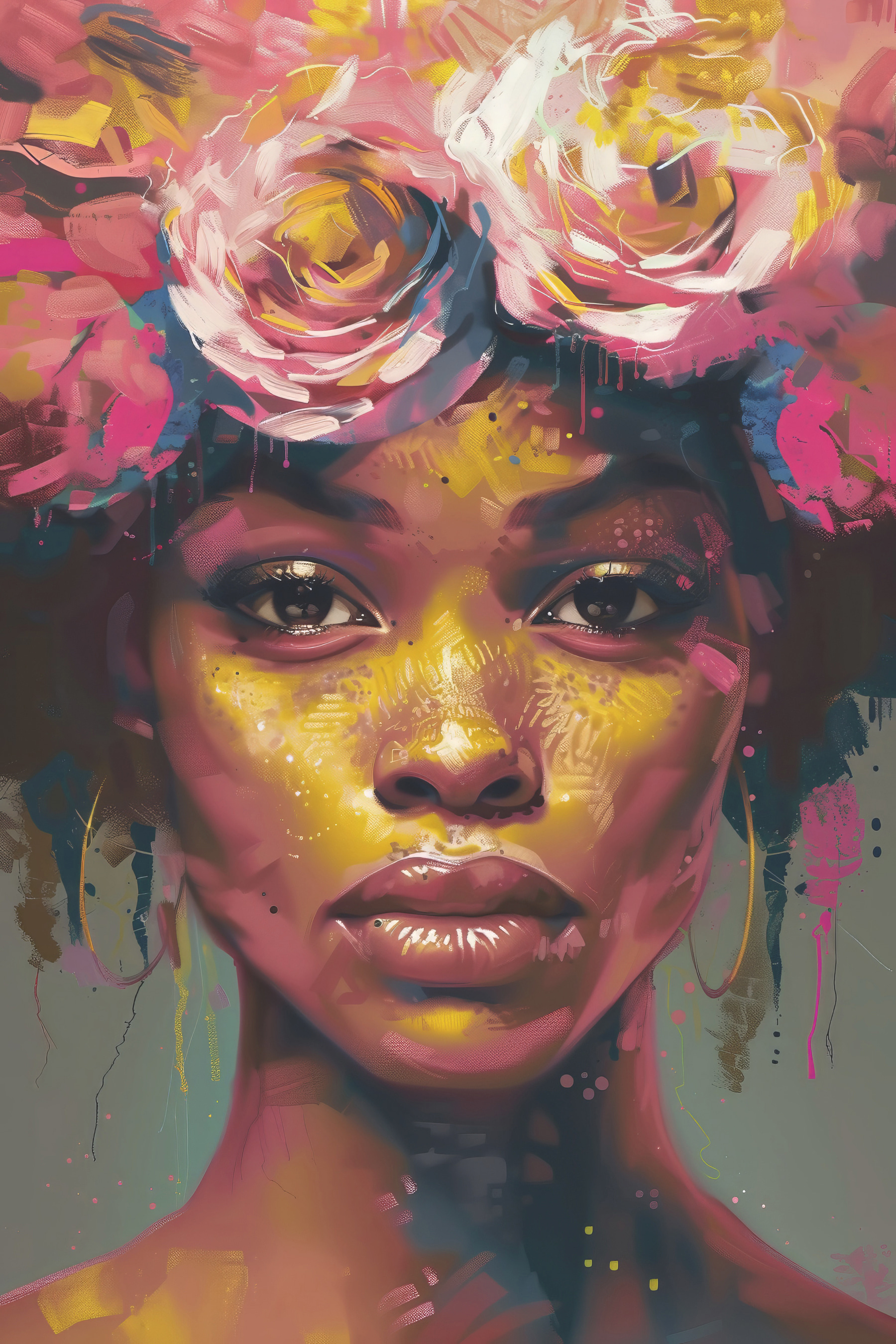 Woman with flowers in her hair