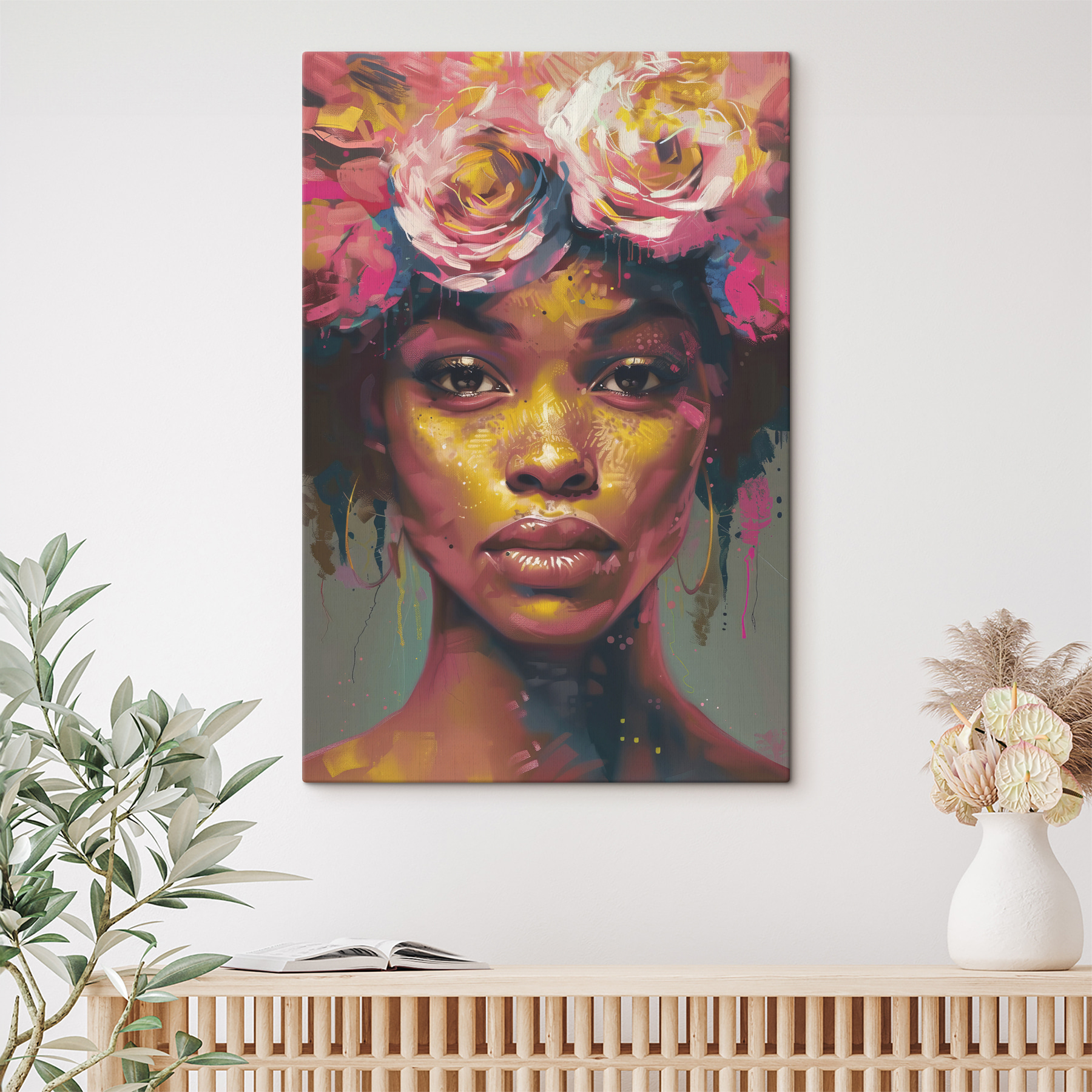 Woman with flowers in her hair