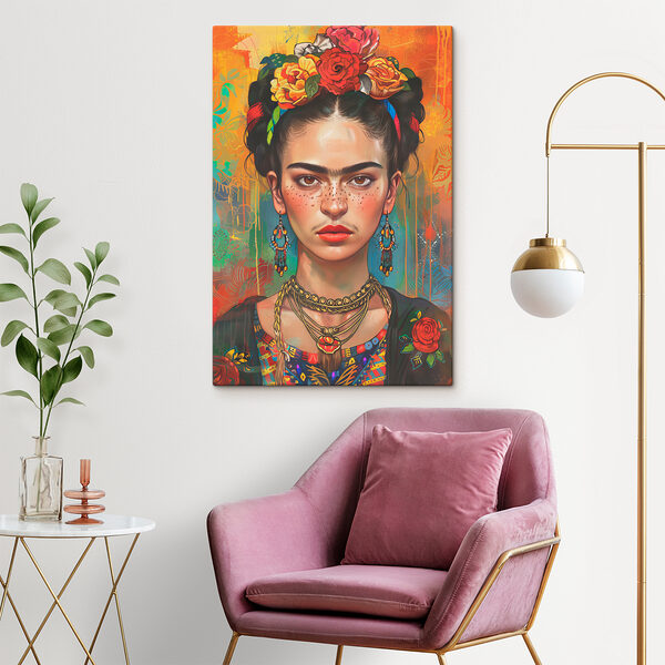 Woman with freckles and flowers in her hair