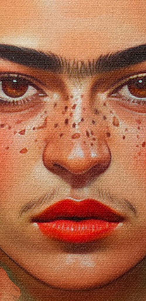 Woman with freckles and flowers in her hair