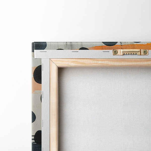 Black and orange paint on a white surface