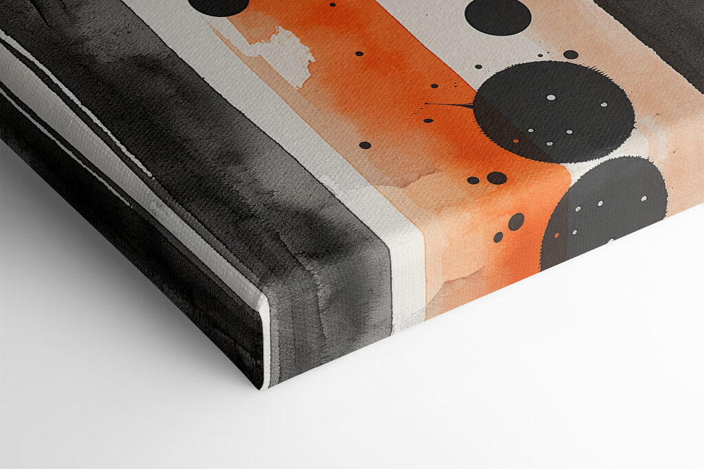 Black and orange stripes and dots