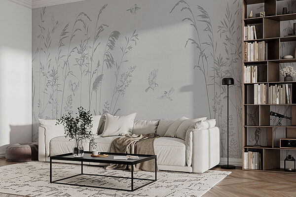 Birds flying over tall grass Birds flying over tall grass