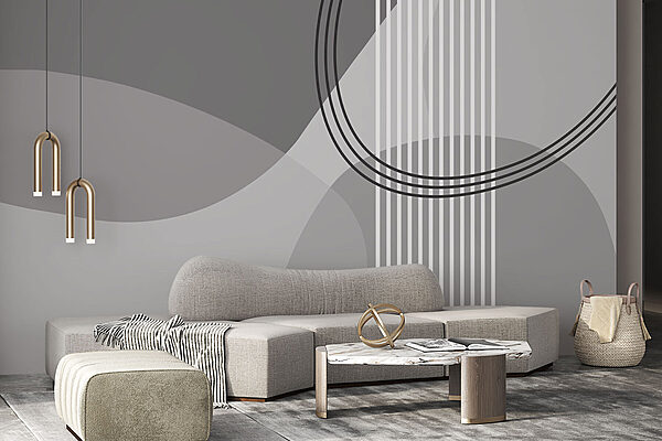 Sfondo grigio e bianco con cerchi e linee Sfondo grigio e bianco con cerchi e linee