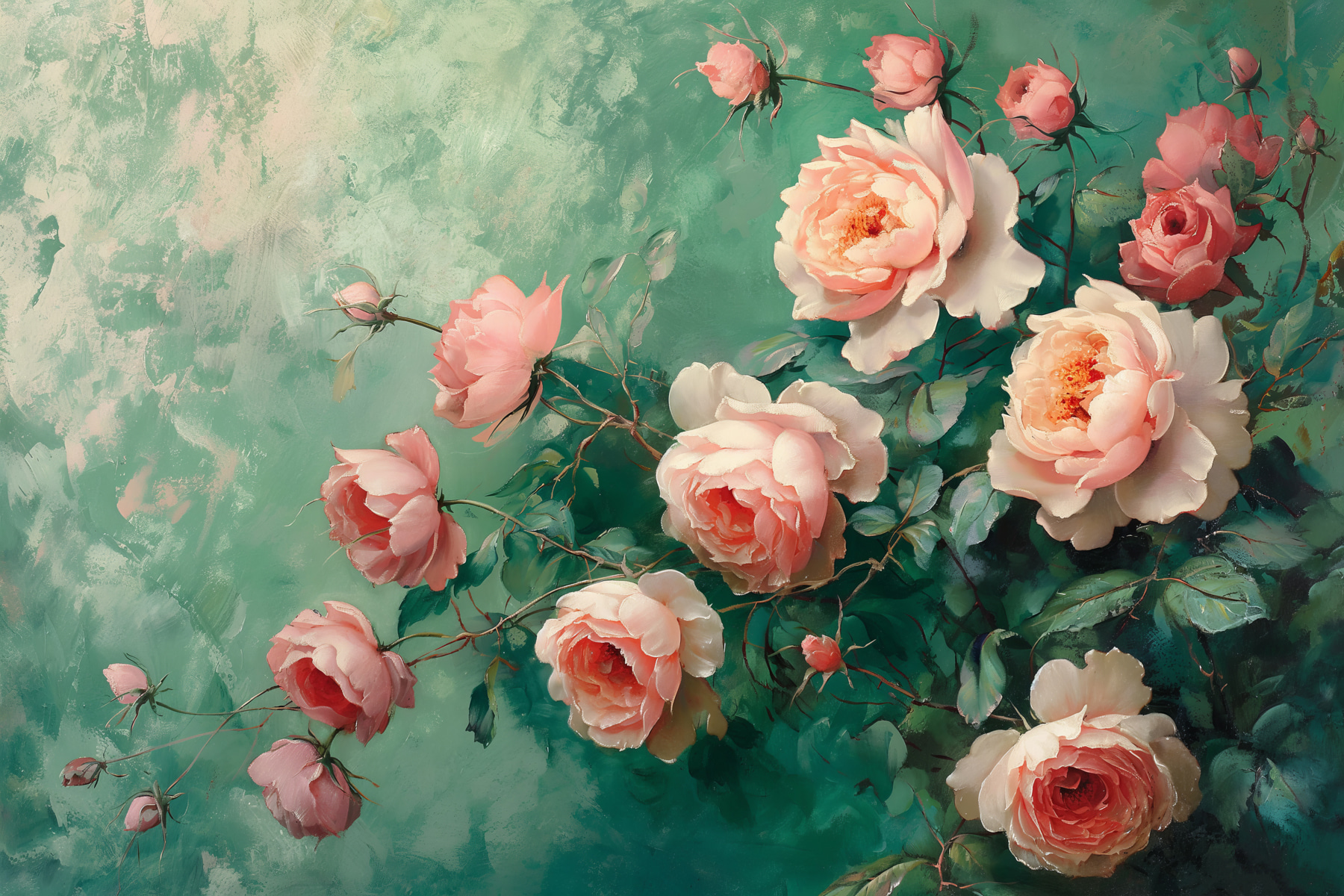 Painting of pink flowers