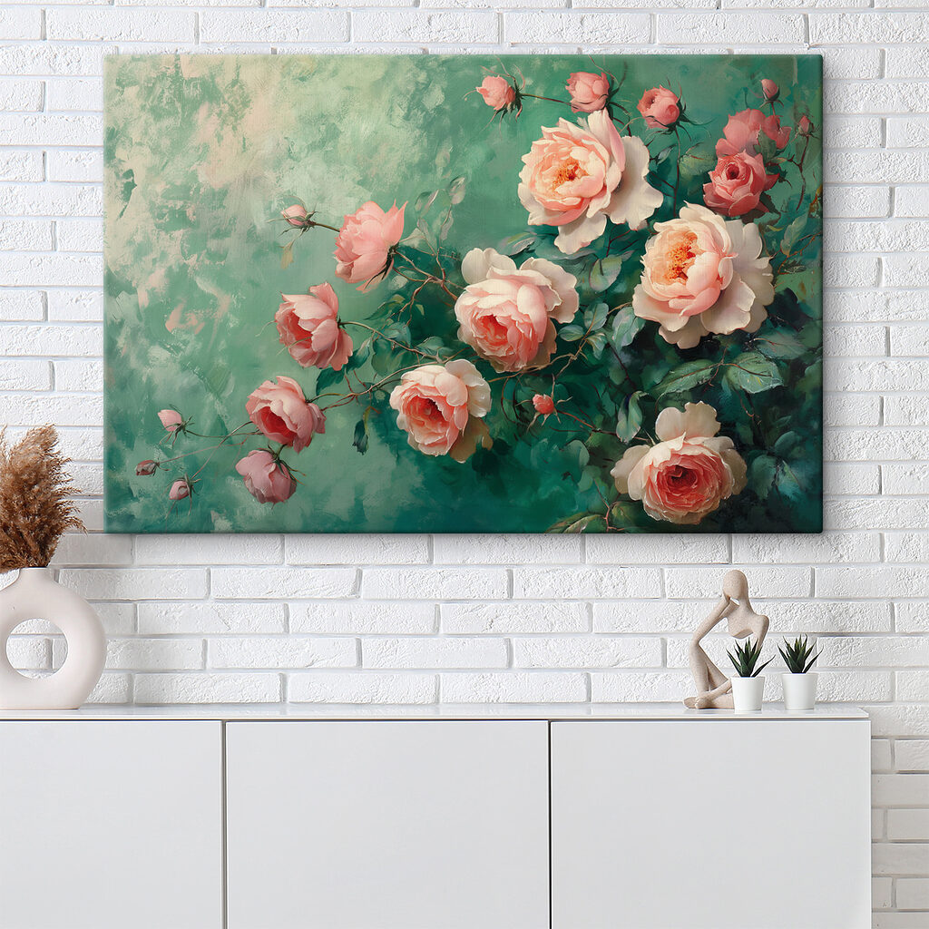 Painting of pink flowers