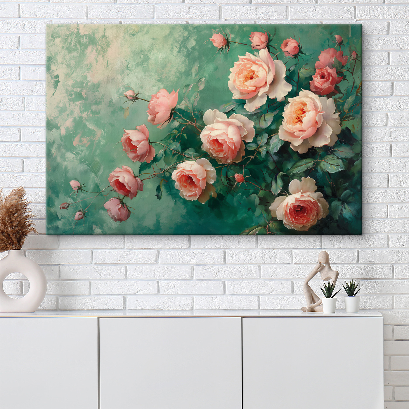 Painting of pink flowers