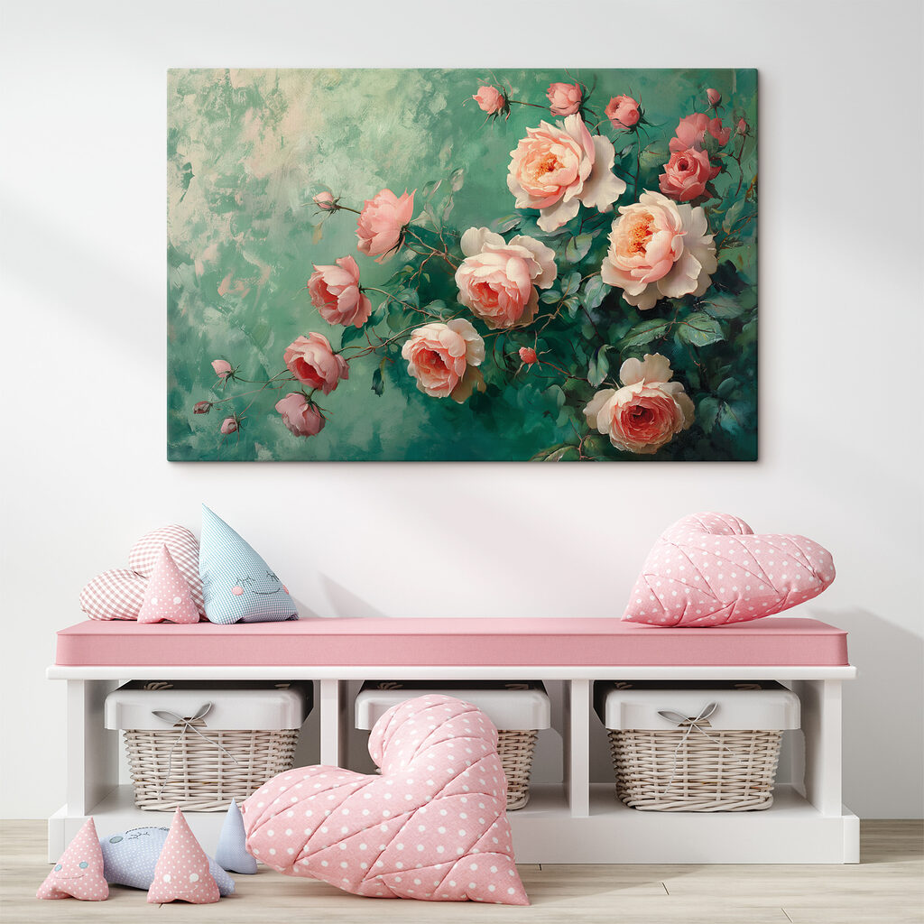 Painting of pink flowers