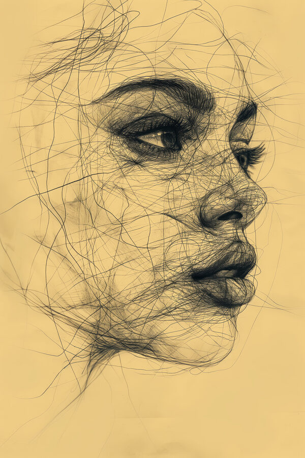 Drawing of a woman's face