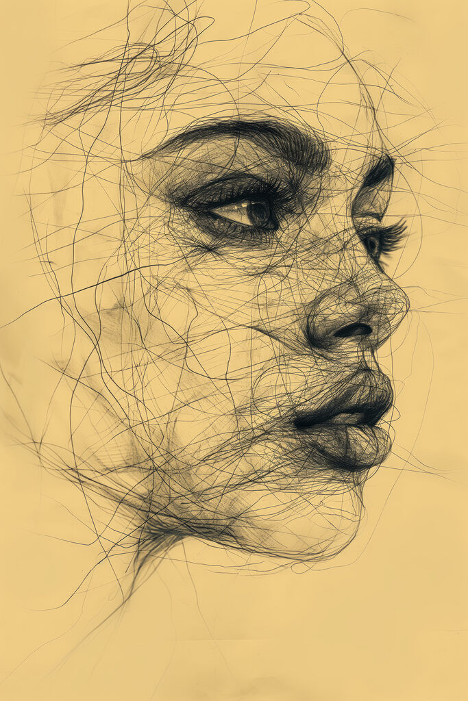 Drawing of a woman's face