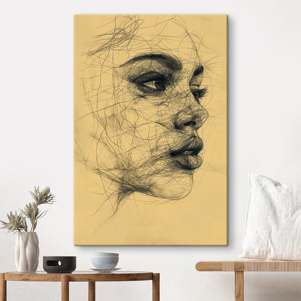 Quadri Disegno del volto di una donna