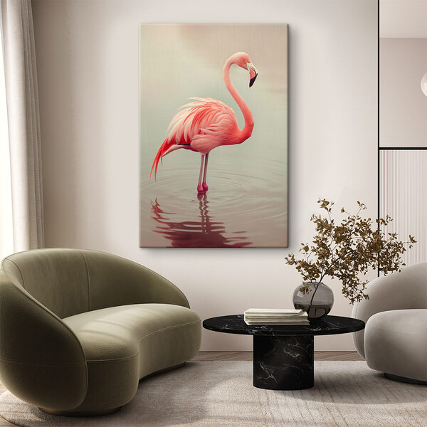 Flamingo standing in water Flamingo standing in water