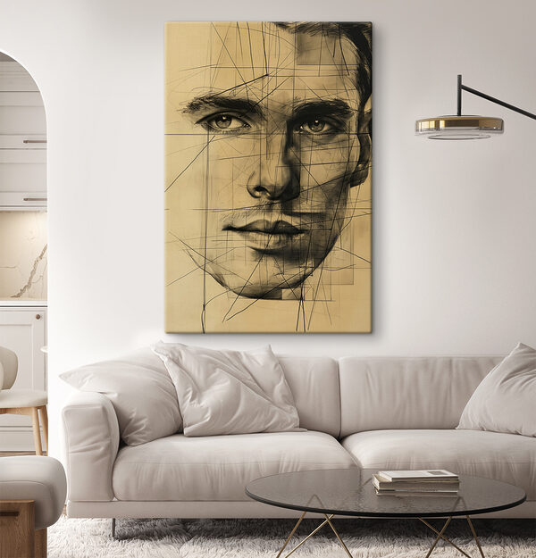 Quadri Disegno del volto di un uomo