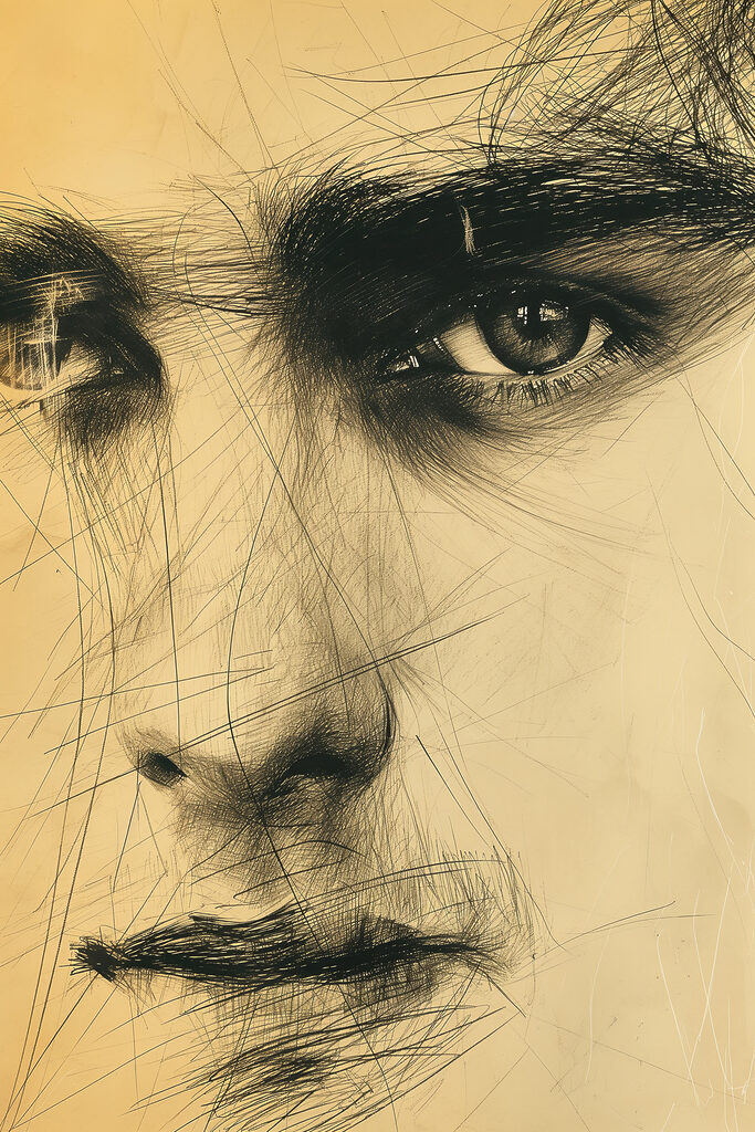 Intense gaze filled with emotion