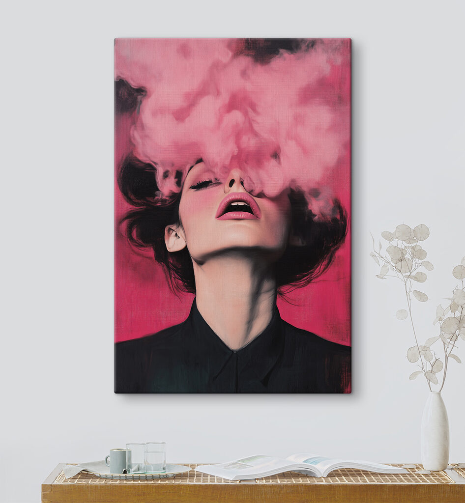 Woman with smoke coming out of her face Woman with smoke coming out of her face