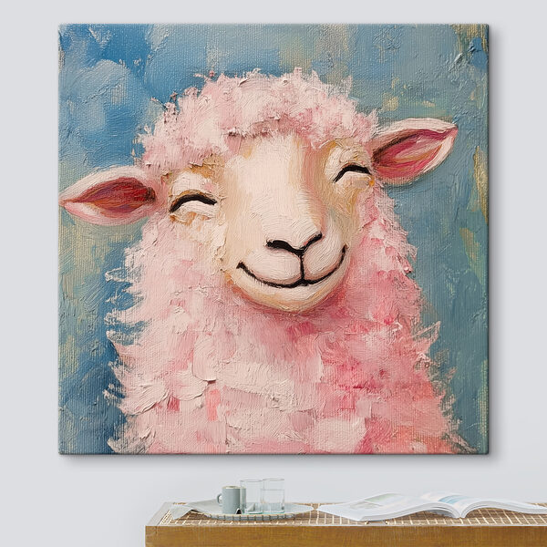 Quadri Dipinto raffigurante una pecora rosa