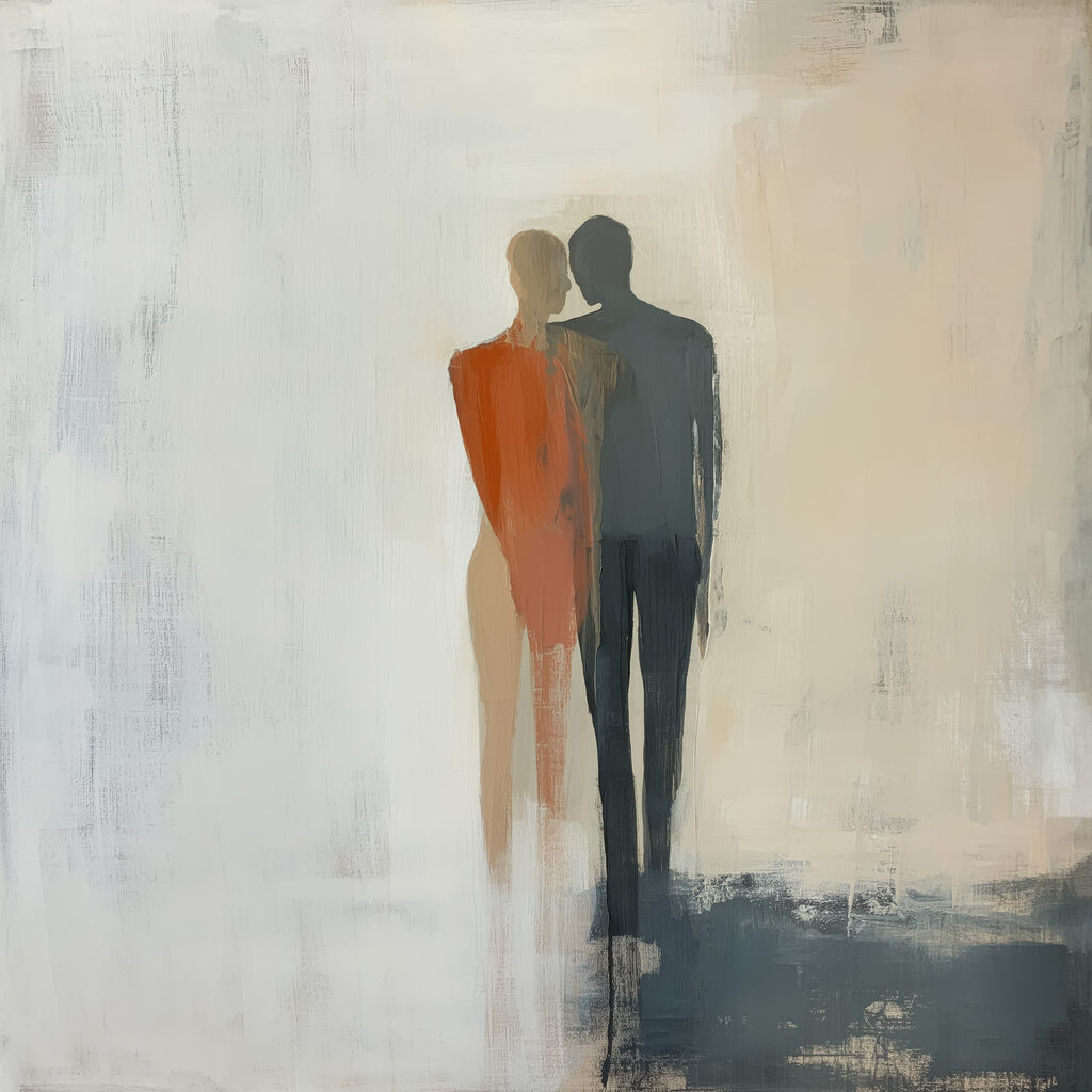 Painting of a couple of people Painting of a couple of people