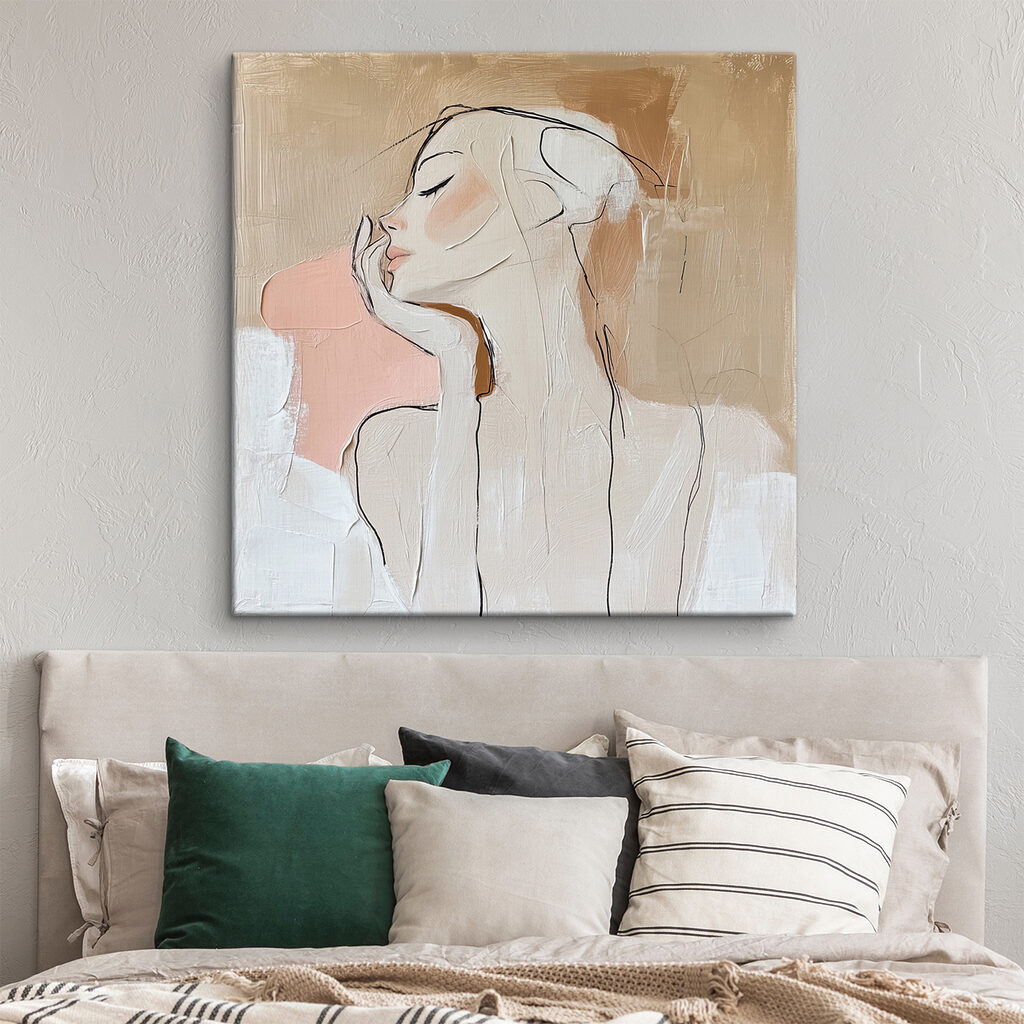 Painting of a woman with her hand on her face