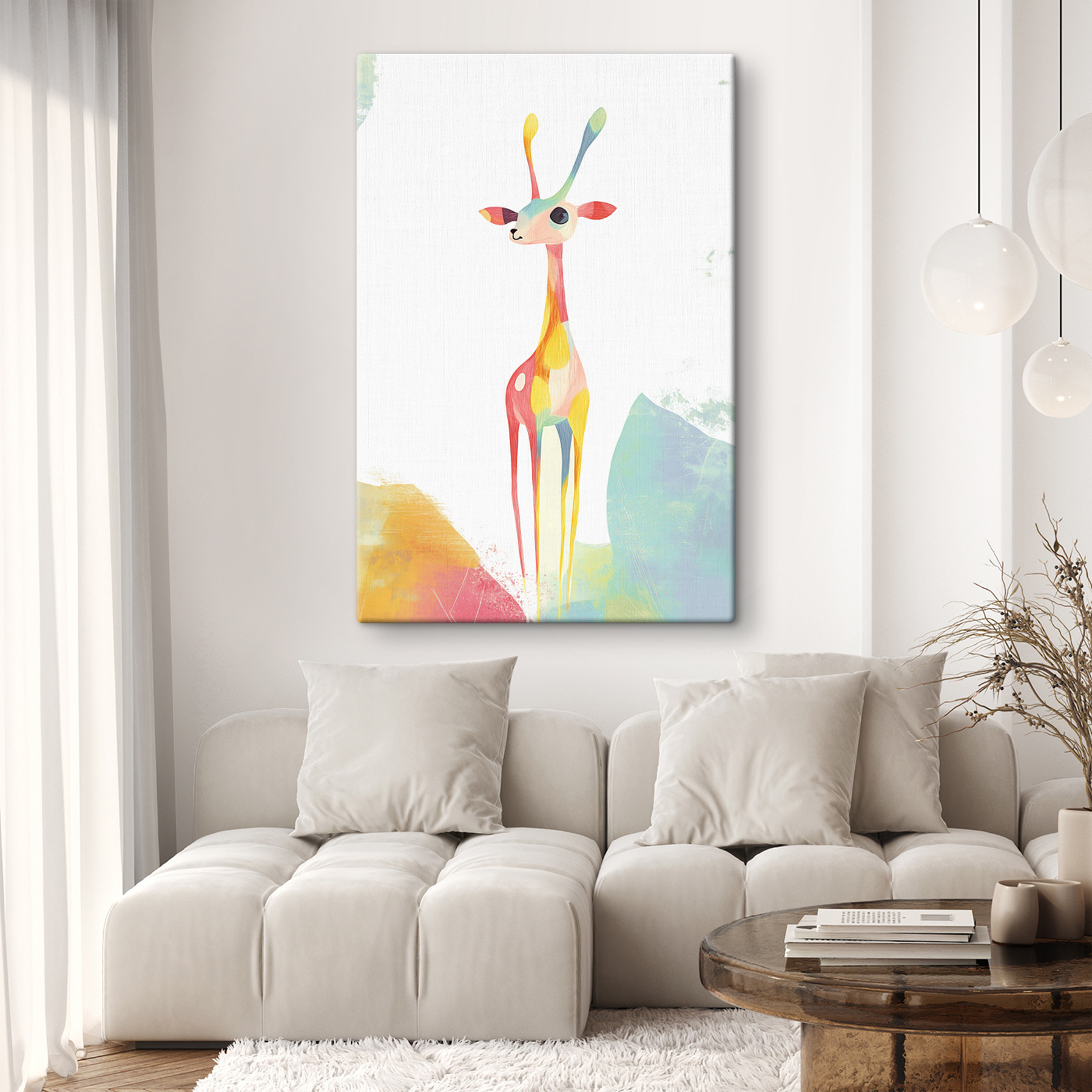 Cartoon giraffe with long horns Cartoon giraffe with long horns