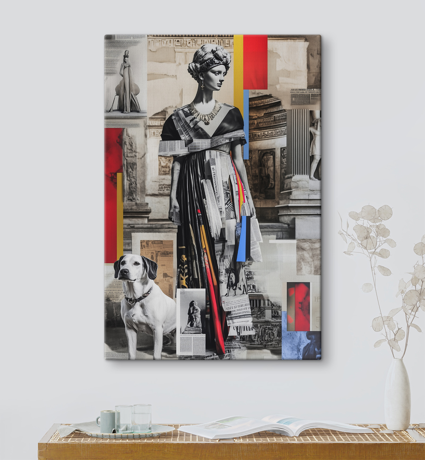 Dog sitting next to a woman in a dress Dog sitting next to a woman in a dress