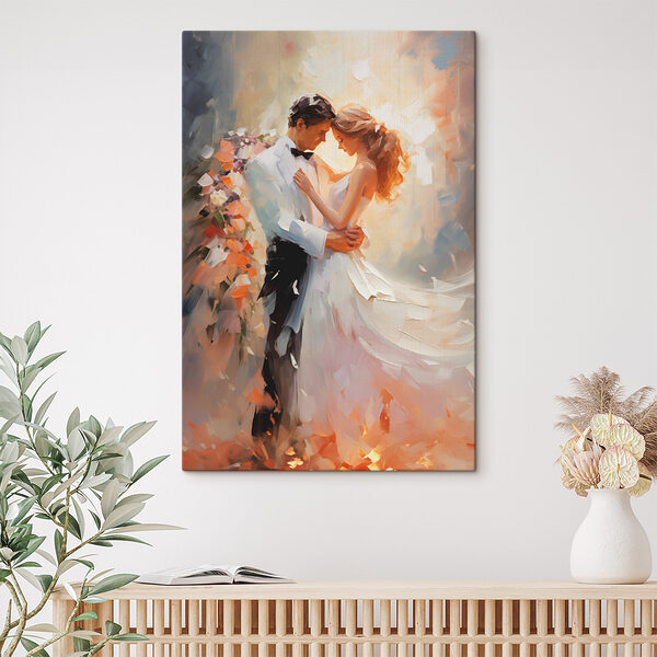 Painting of a man and woman dancing Painting of a man and woman dancing
