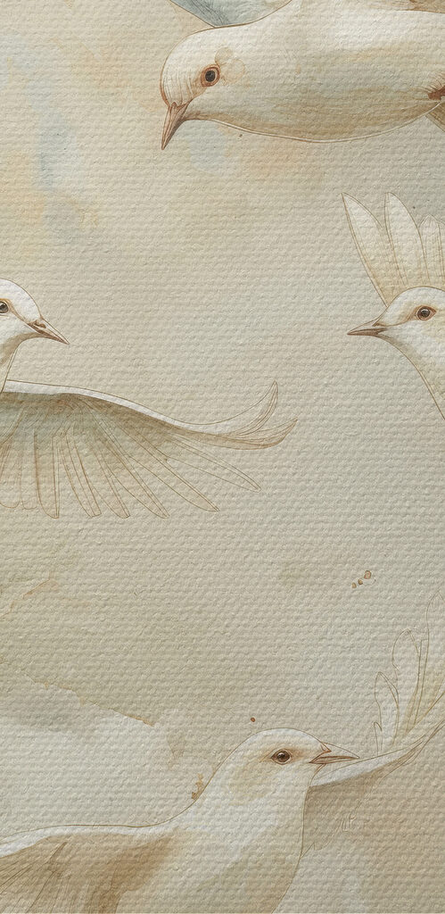 Group of white birds flying in the sky Group of white birds flying in the sky