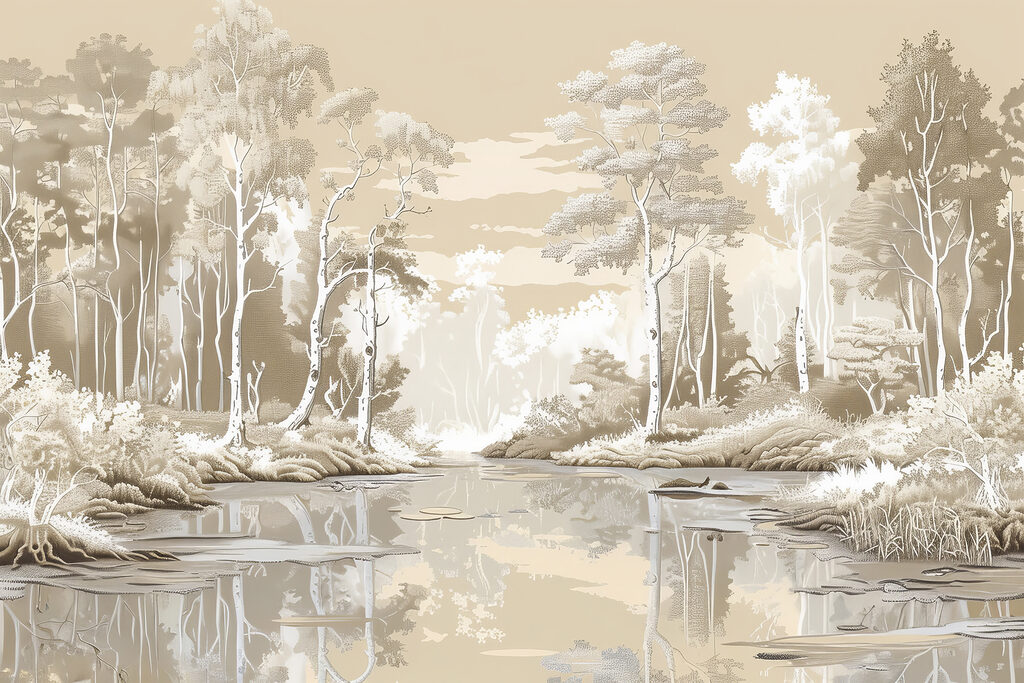 River with trees and plants