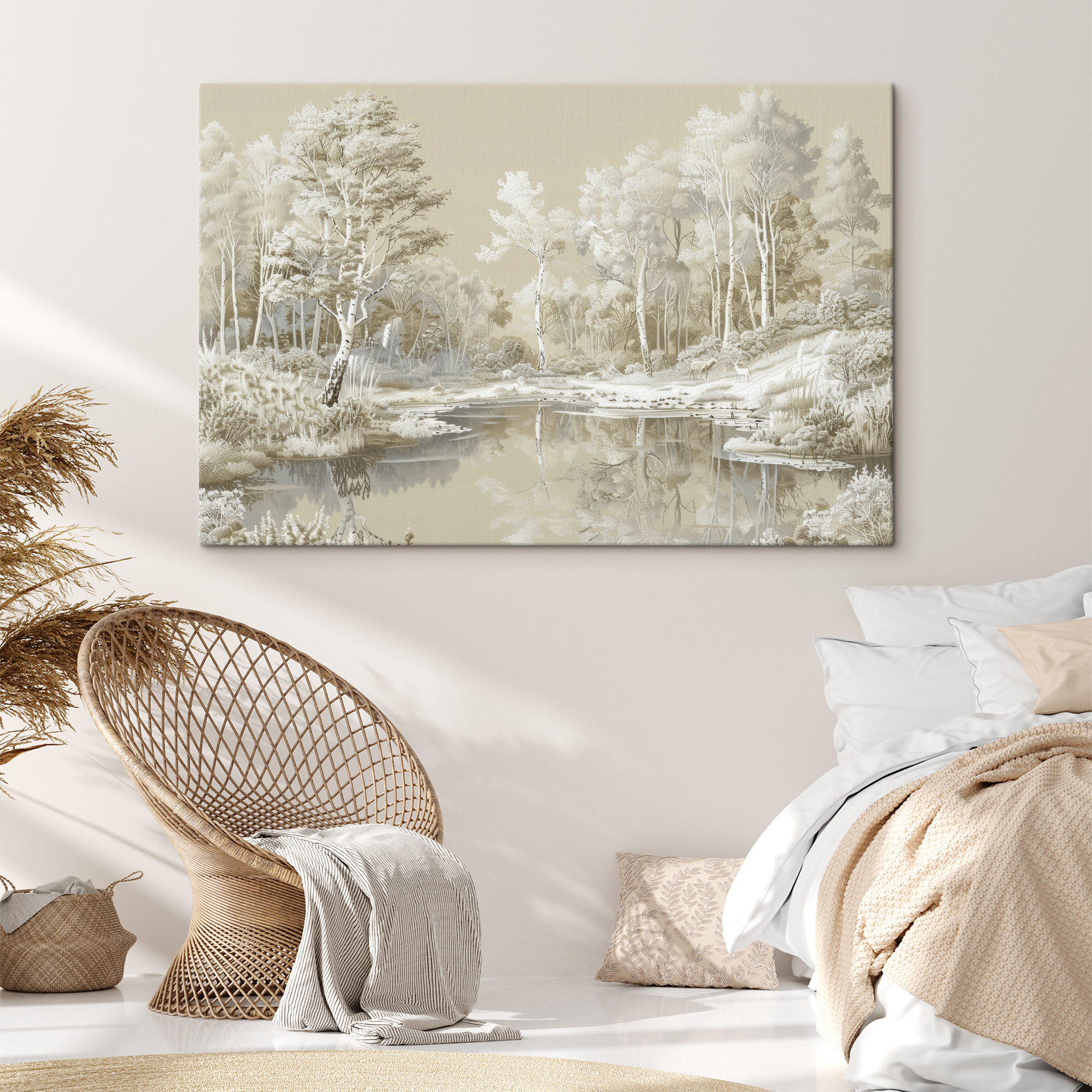 River with trees and snow