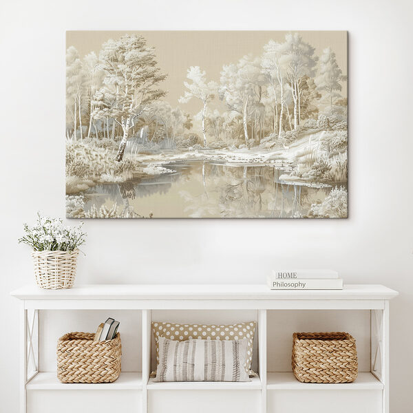 River with trees and snow
