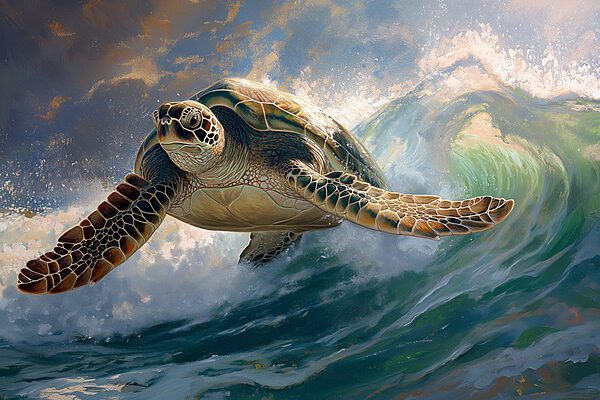 Sea turtle swimming in the ocean Sea turtle swimming in the ocean