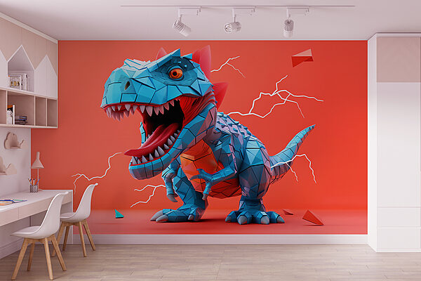 Dinosauro blu da cui fuoriesce un fulmine Dinosauro blu da cui fuoriesce un fulmine