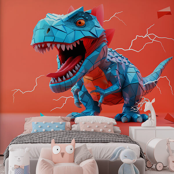 Dinosauro blu da cui fuoriesce un fulmine Dinosauro blu da cui fuoriesce un fulmine