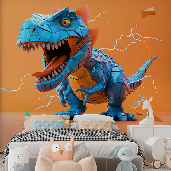 Dinosauro blu da cui fuoriesce un fulmine Dinosauro blu da cui fuoriesce un fulmine