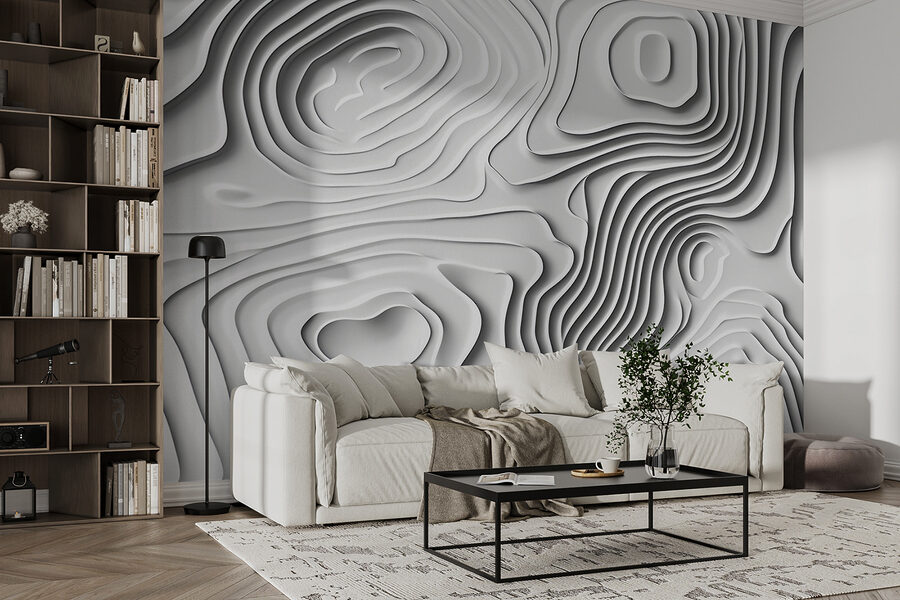 Superficie bianca con linee e forme