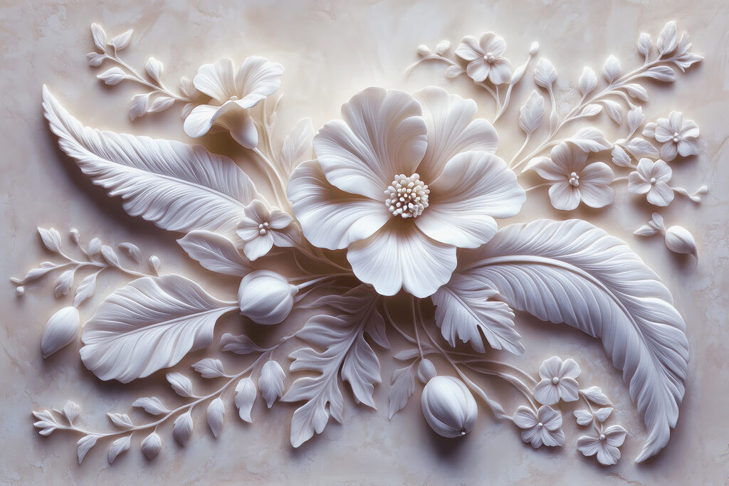 White flower and leaves