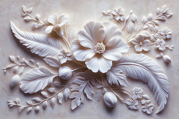White flower and leaves