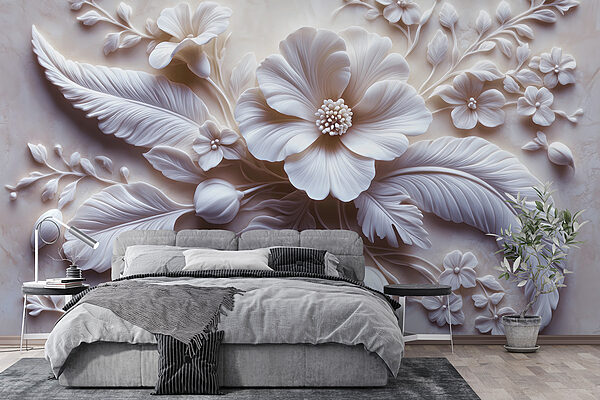 White flower and leaves