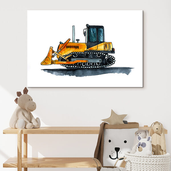 Quadri Quadri Bulldozer giallo con benna (COD: s39900)