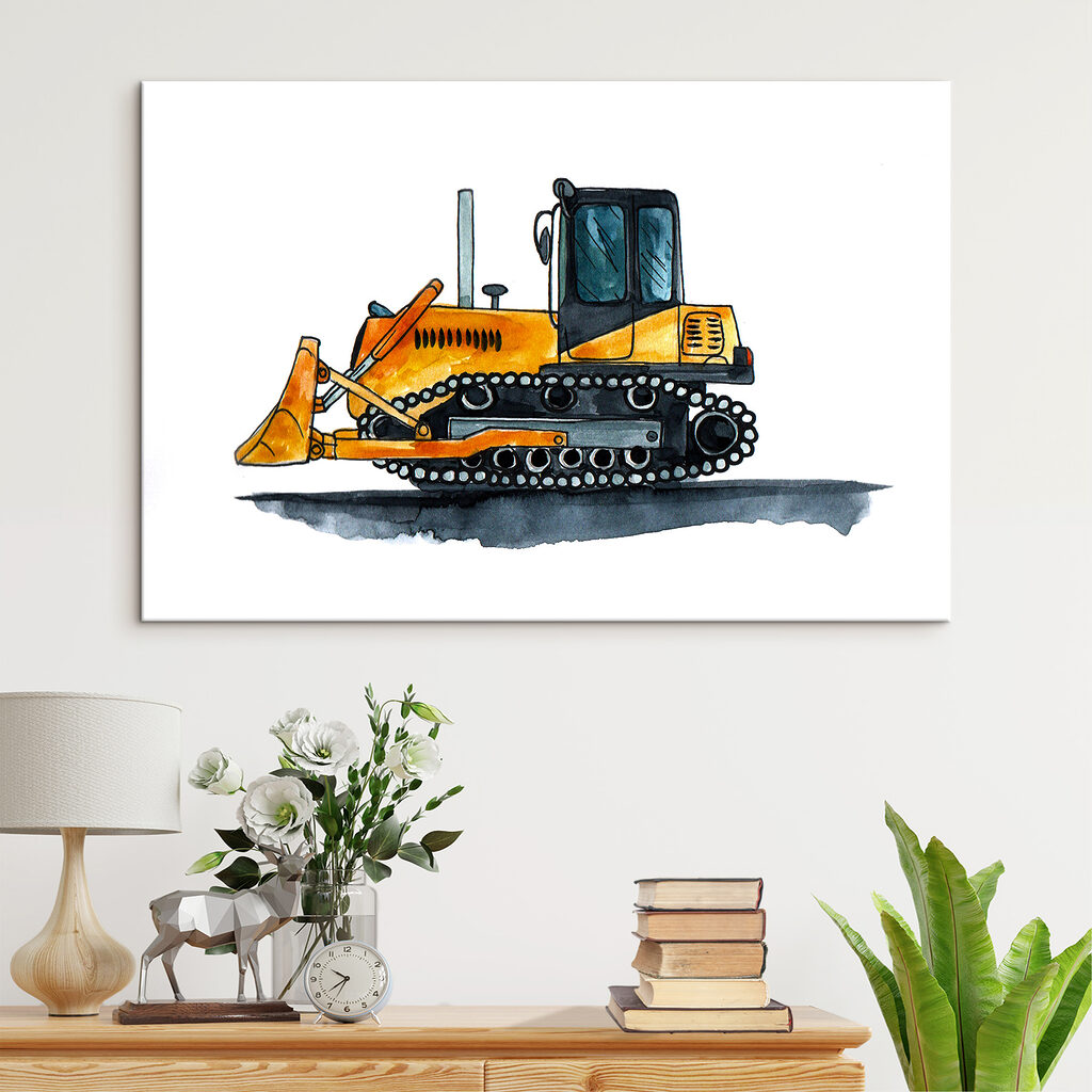 Yellow bulldozer with a bucket Yellow bulldozer with a bucket