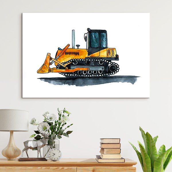 Yellow bulldozer with a bucket Yellow bulldozer with a bucket