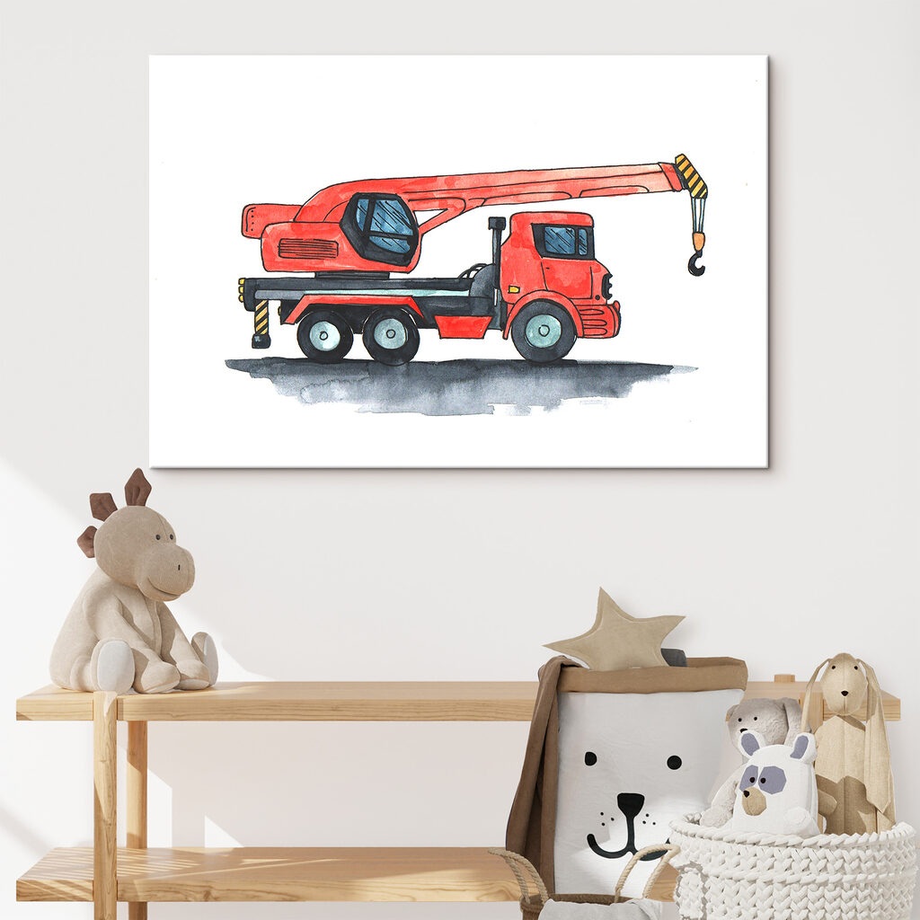 Watercolor of a red truck