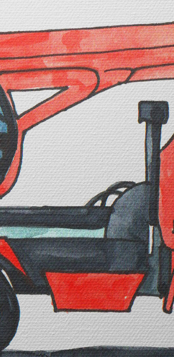 Watercolor of a red truck