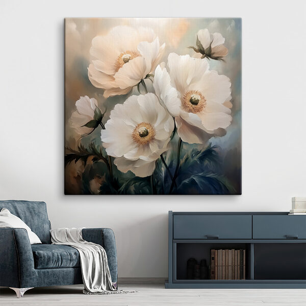 Painting of white flowers