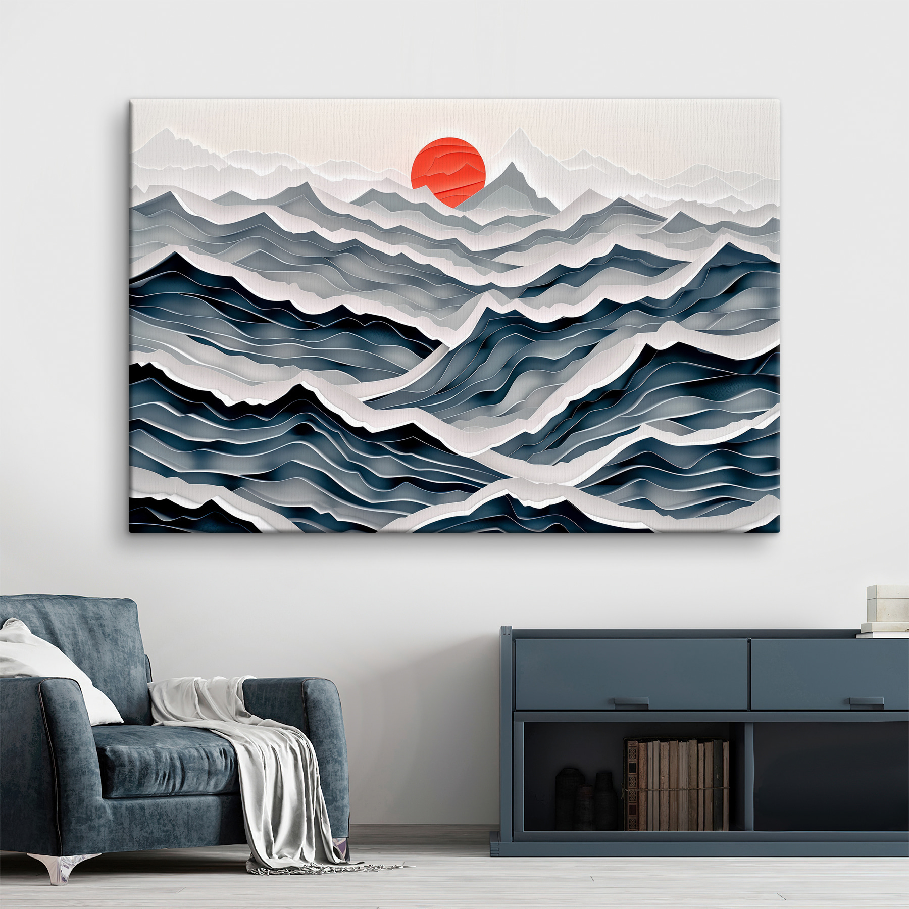 Paper cut out of mountains