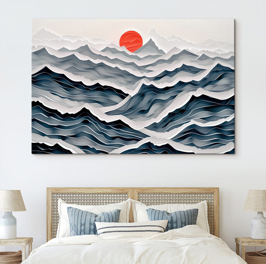 Paper cut out of mountains