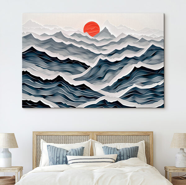 Paper cut out of mountains