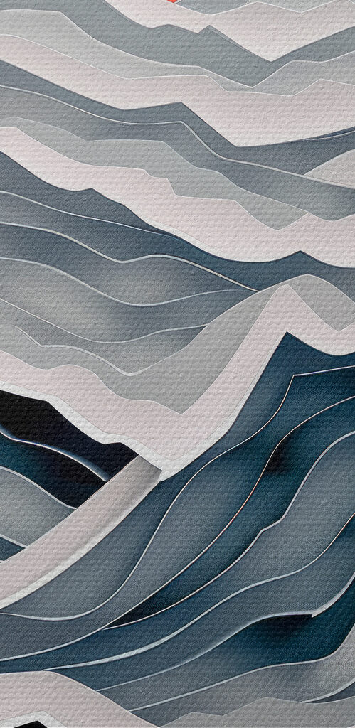 Paper cut out of mountains