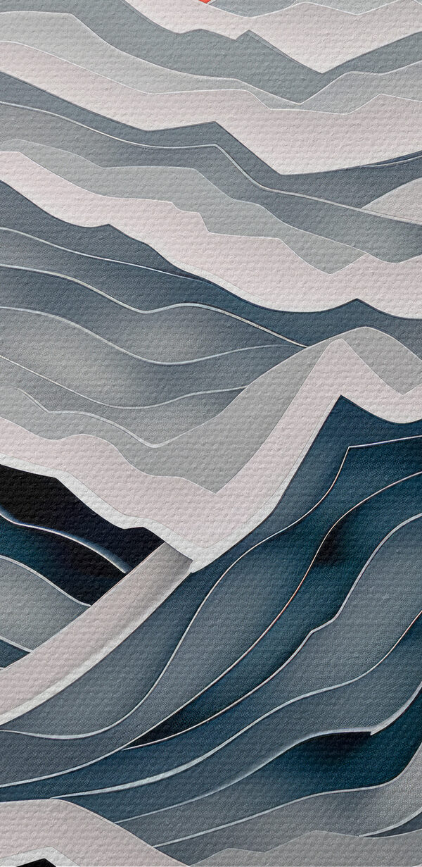 Paper cut out of mountains