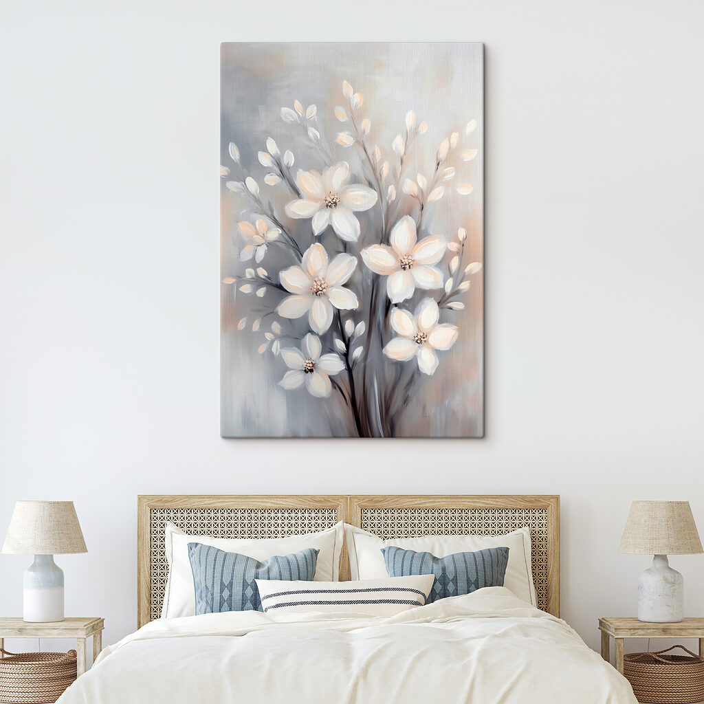 Painting of white flowers
